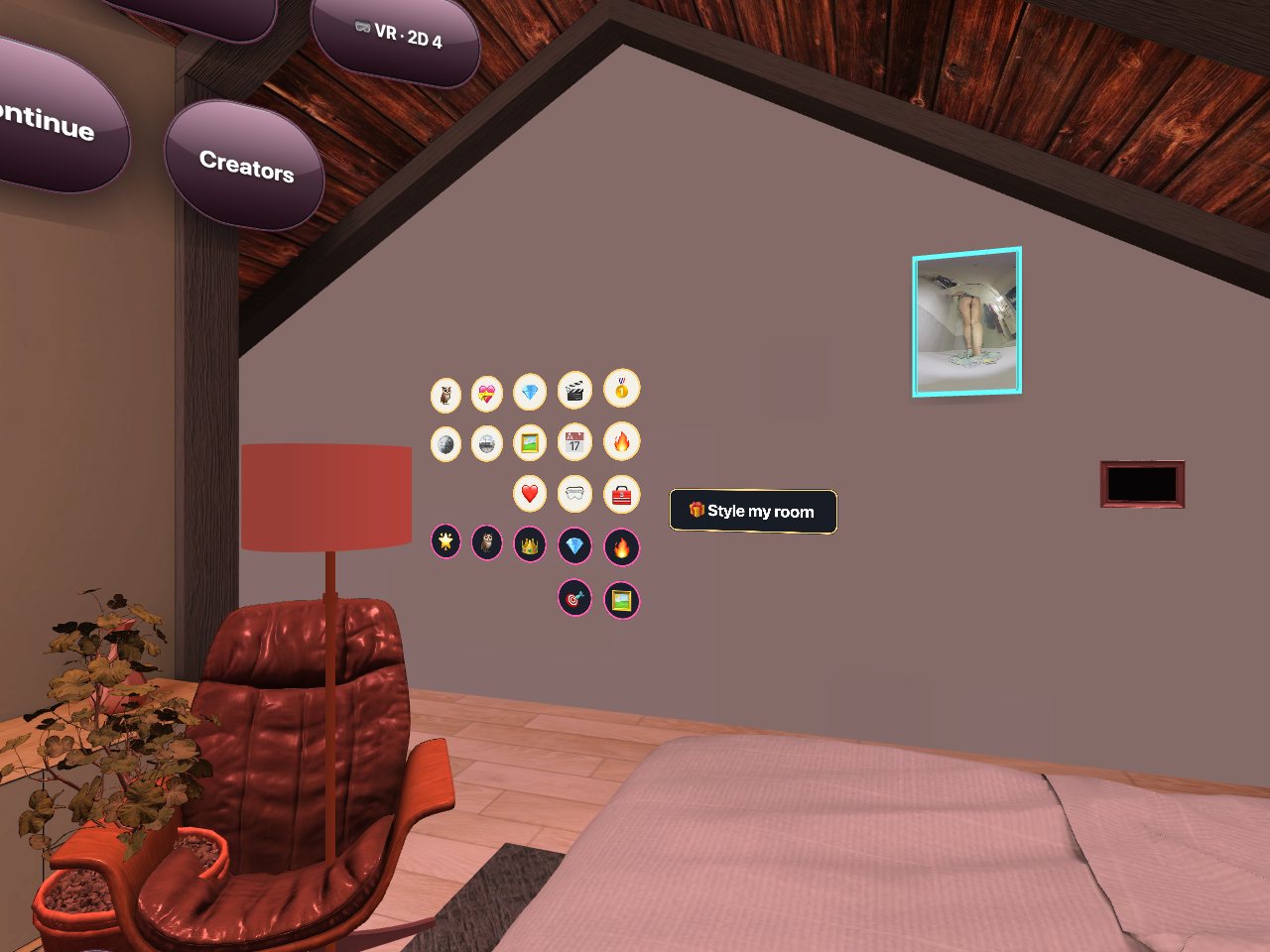 The wall on the left with pinned creators and badges.
